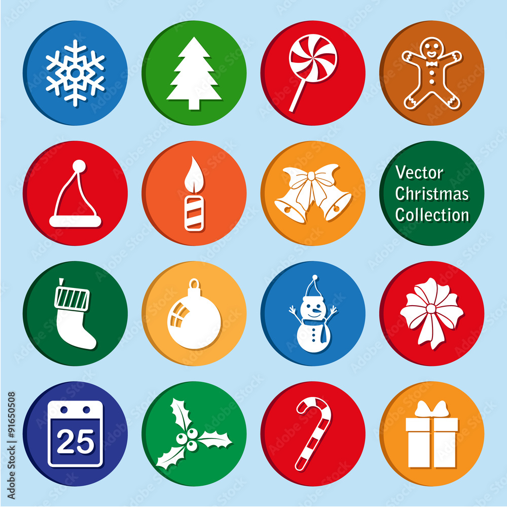 vector collection: christmas and new year icons