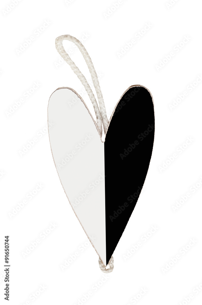 heart is black and white with rope isolated heart is black and white with rope isolated