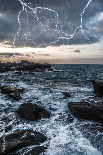tempête en mer