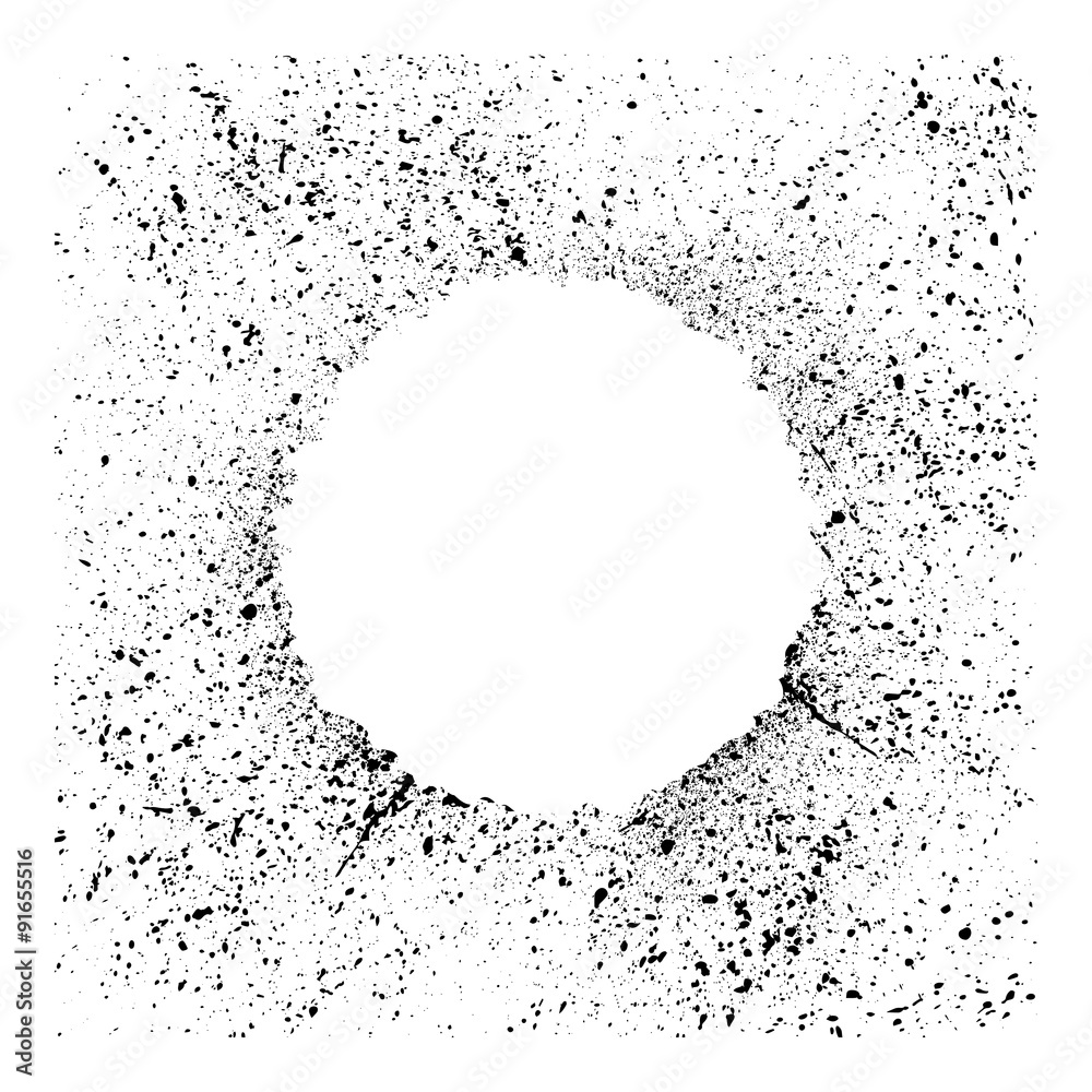 Fototapeta premium Ink blots white circle