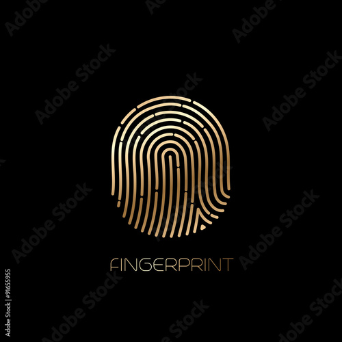 Fingerprint identification icon. Vector illustration