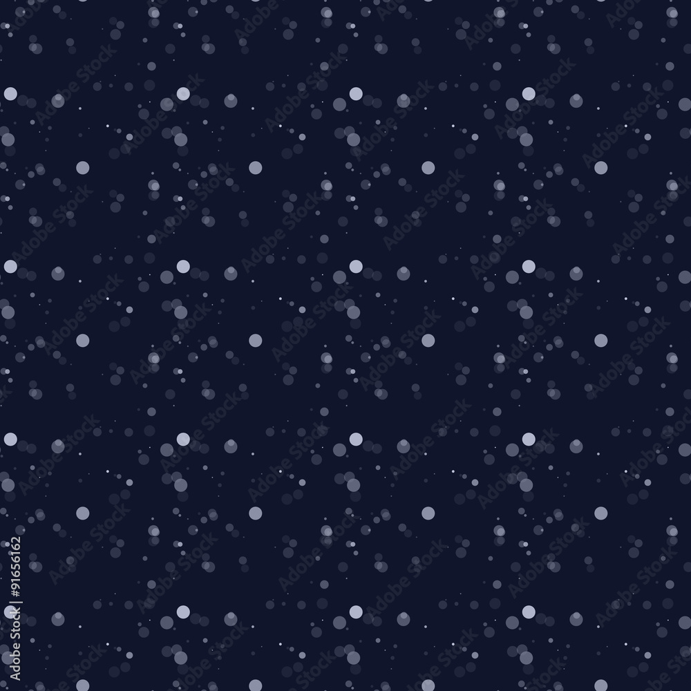 Fototapeta premium White snow falling on dark background