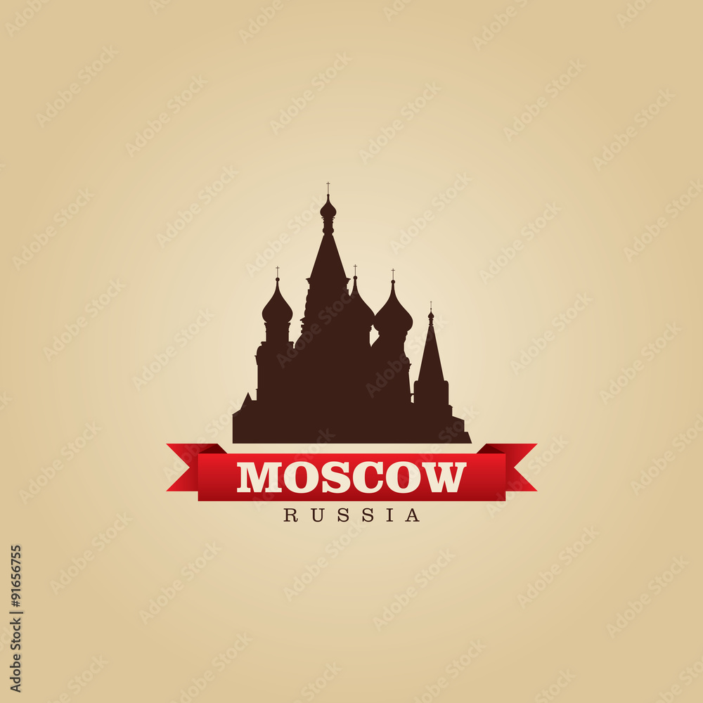 Moscow Russia city symbol vector illustration