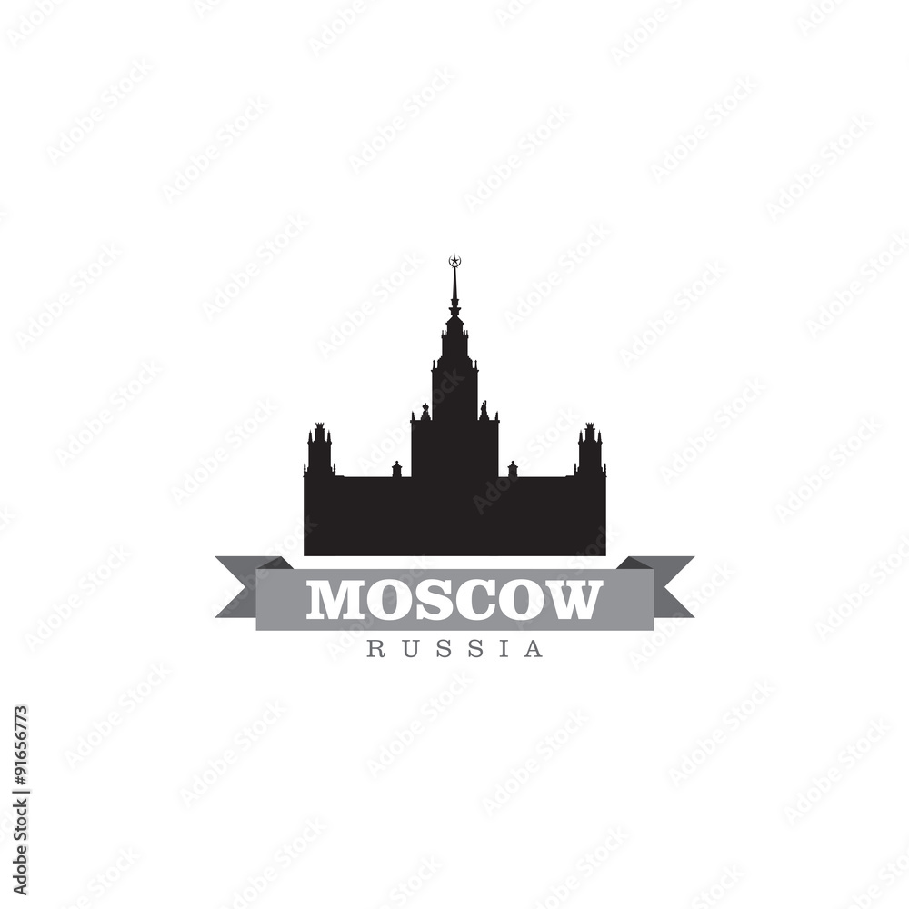 Naklejka premium Moscow Russia city symbol vector illustration