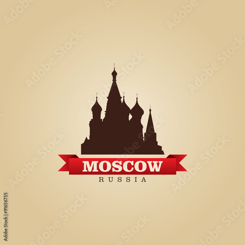 Moscow Russia city symbol vector illustration