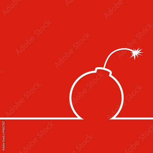 bomb vector in red color