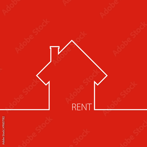 rent house in red vector.