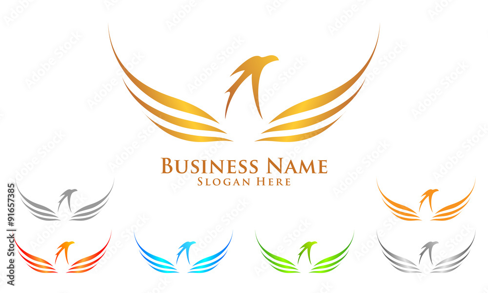 Naklejka premium eagle, hawk, phoenix, vector, logo, design,