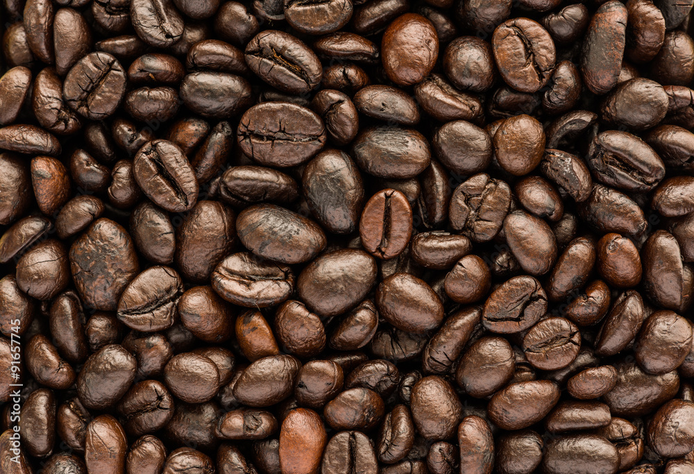 Obraz premium background of brown coffee beans