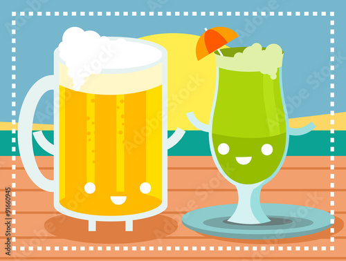 cerveza y bebidas alcohólicas felices
