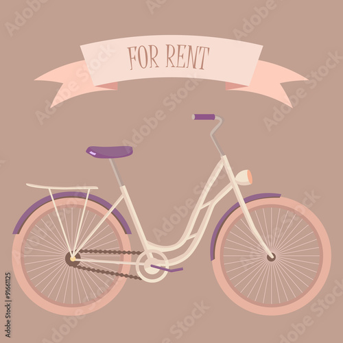 Retro woman bicycle for rent