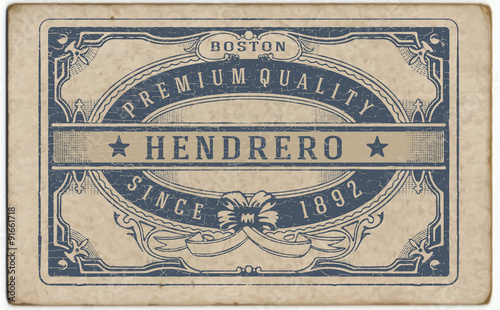 Retro label with cracked texture
