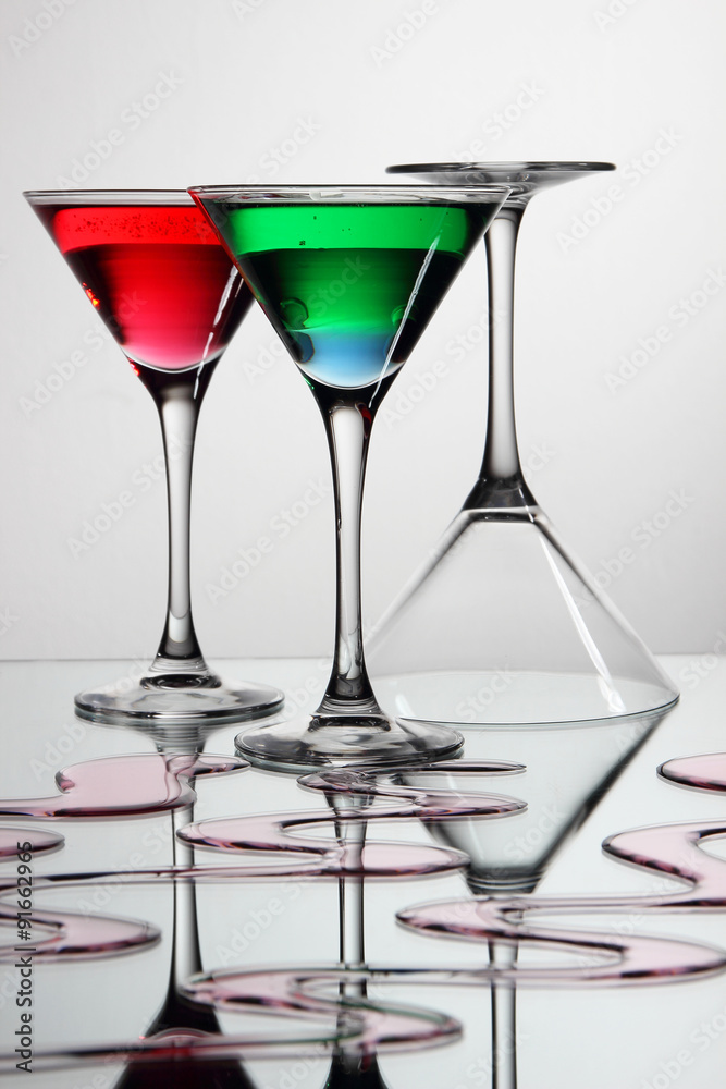 Glasses with a cocktail..