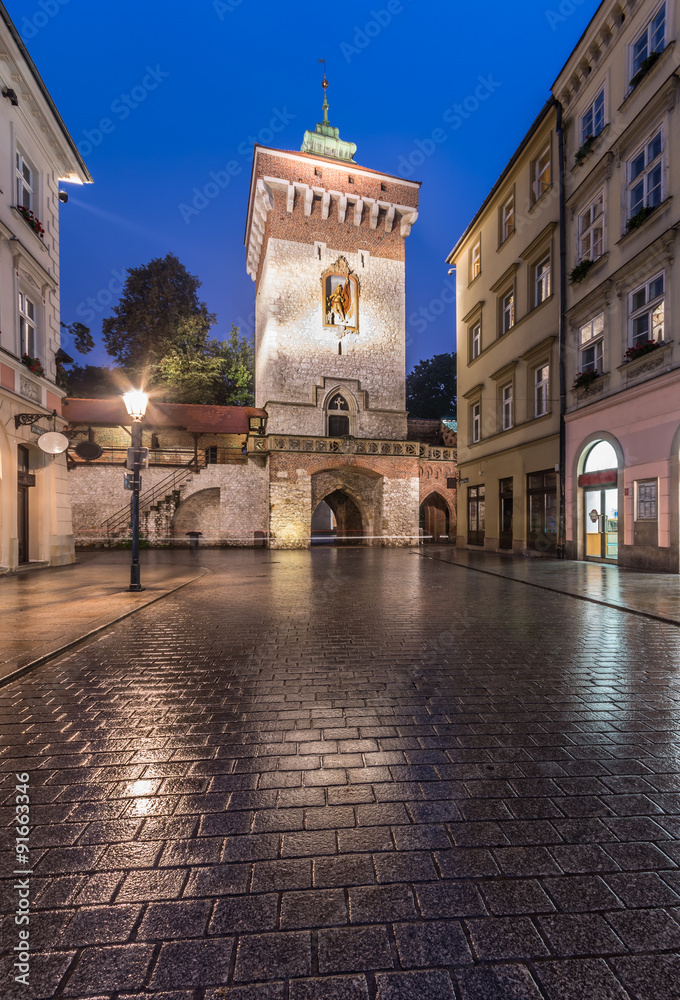 Florianska gate - medieval gate in Krakow city walls
