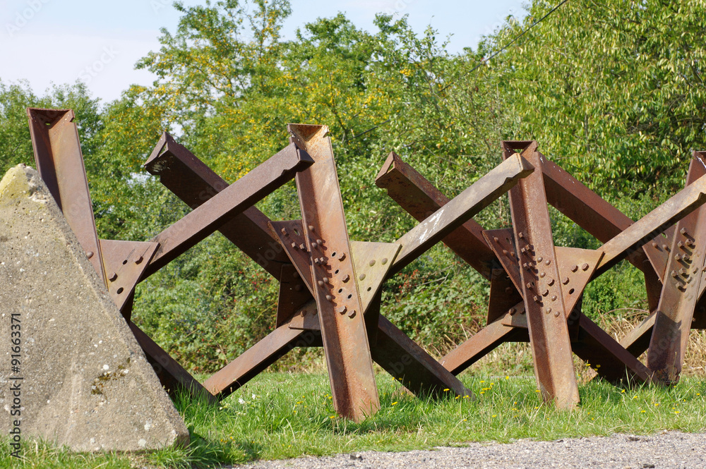Obraz premium tanks barriers at the borders detail
