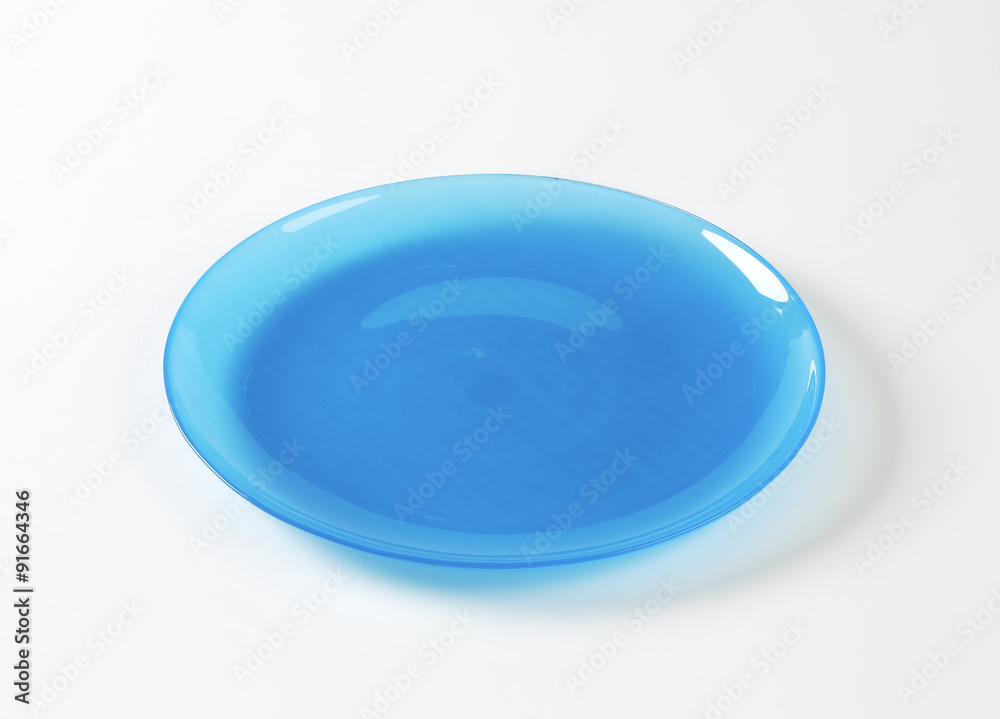 Plain blue glass salad plate Plain blue glass salad plate