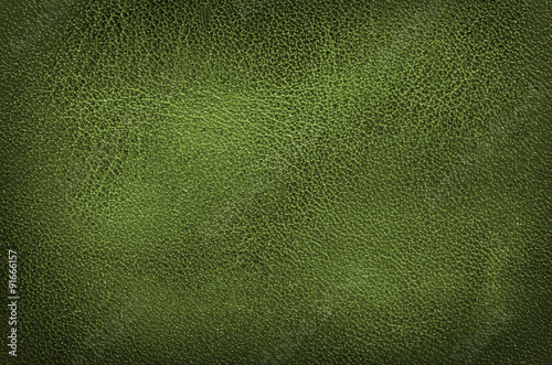 Green leather background or texture