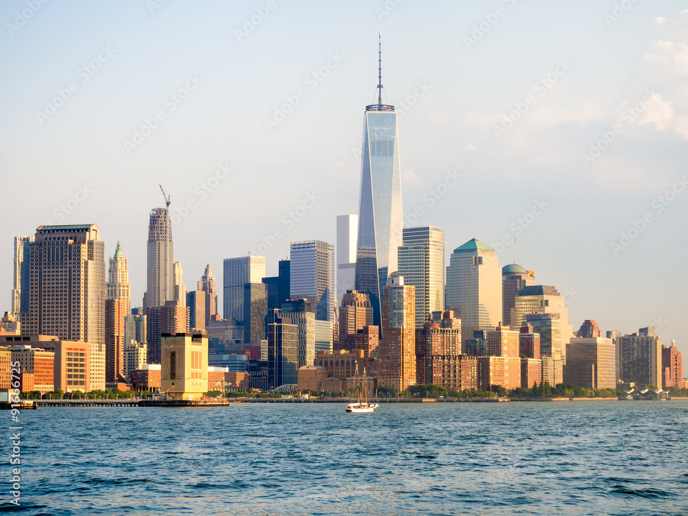 Naklejka premium Panoramę centrum Manhattanu