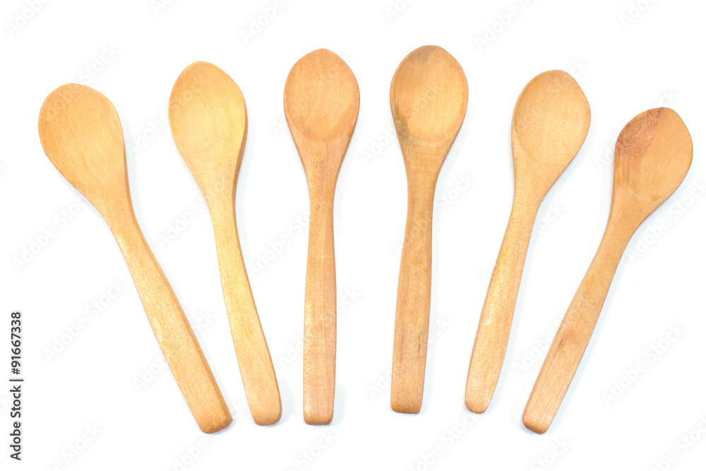 Wooden spoons isolated on white Wooden spoons isolated on white