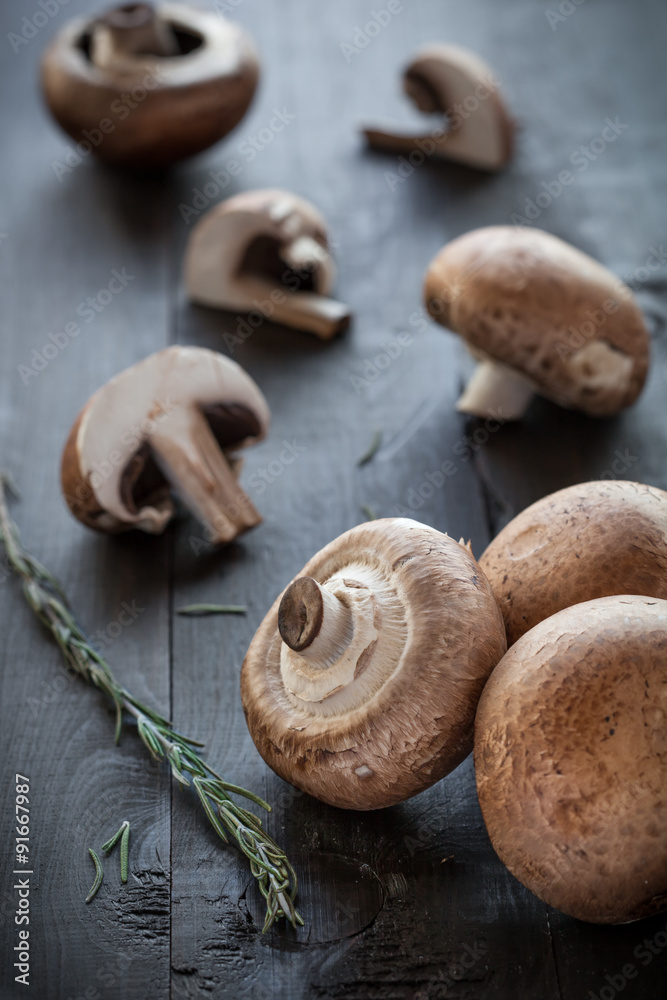 Fresh portobello mushrooms