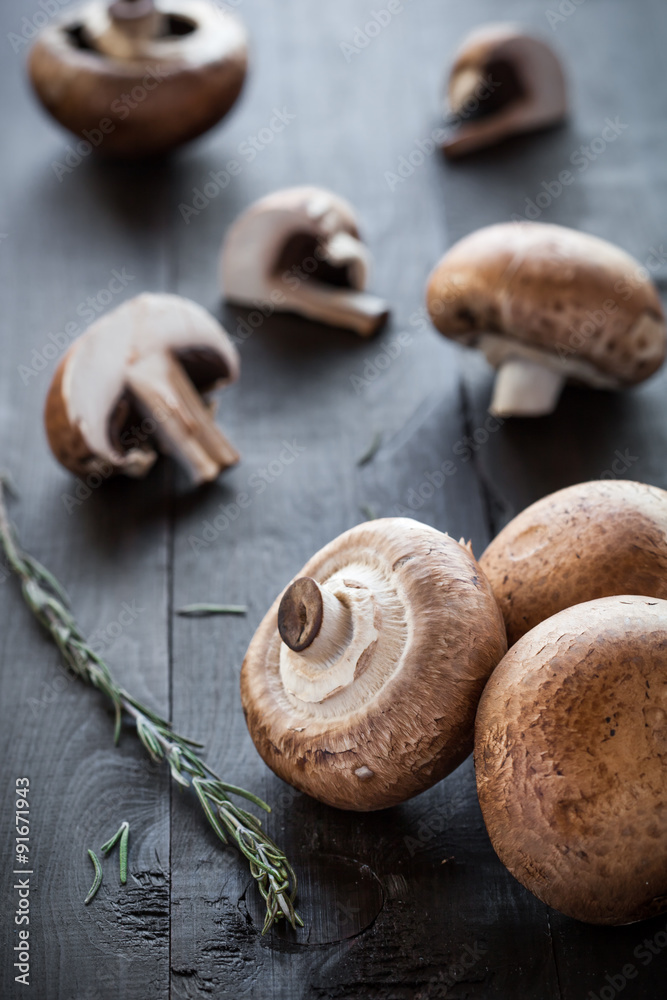 Fresh portobello mushrooms