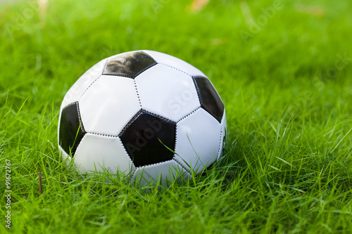 Soccer ball on grass © photopixel
