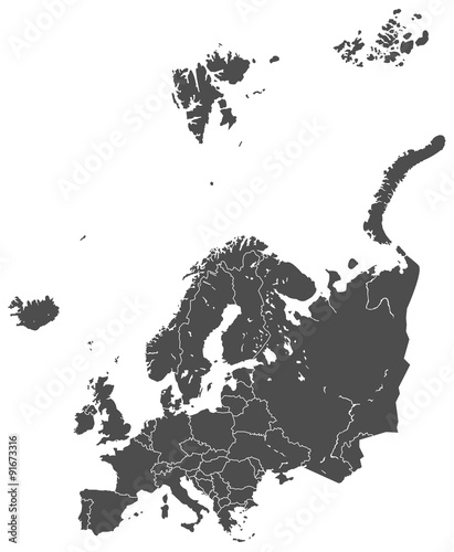 Europa Karte Vektor Grafik grau