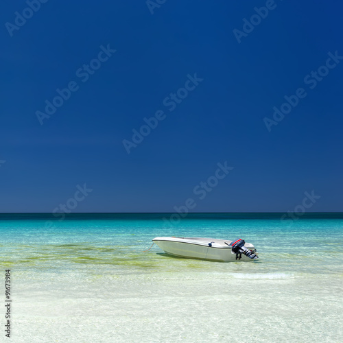 Motor boat at tropical sea