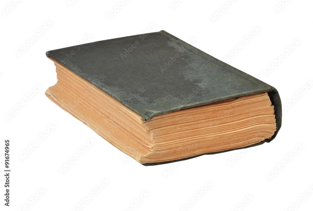 Dirty antique book, isolated on white background Dirty antique book, isolated on white background