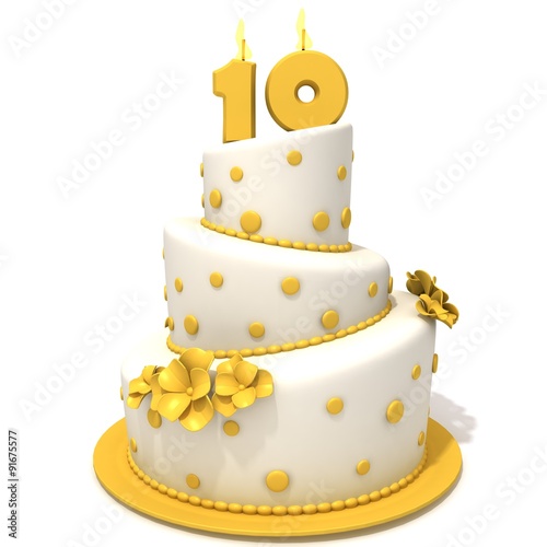 Birthday cake with number ten