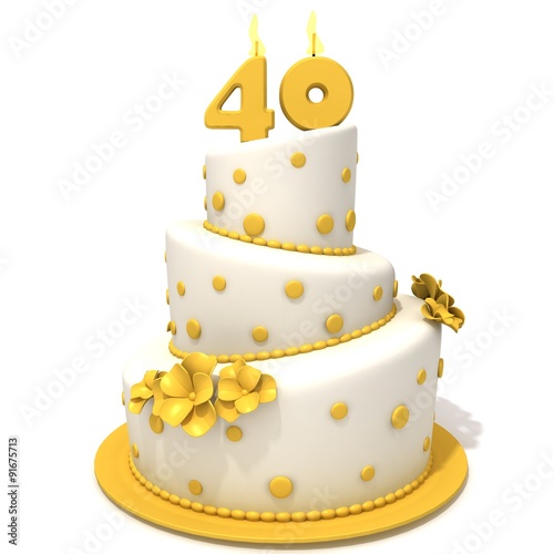 Birthday cake with number  forty