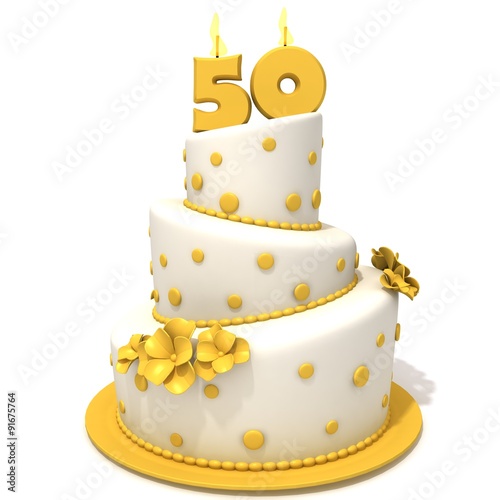 Birthday cake with number fifty