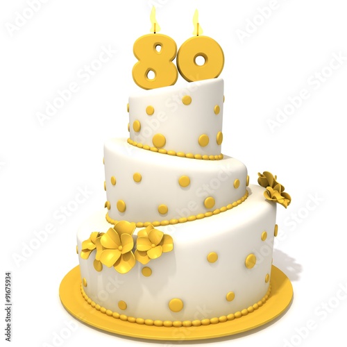Birthday cake with number eighty