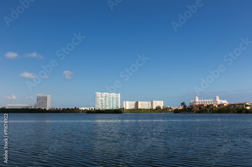 Caribbean city panorama view