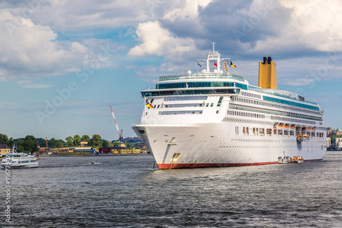 The big Cruise Ship Aurora in Stockholm