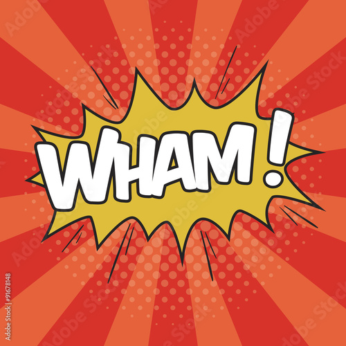 WHAM! Wording Sound Effect for Comic Speech Bubble photo