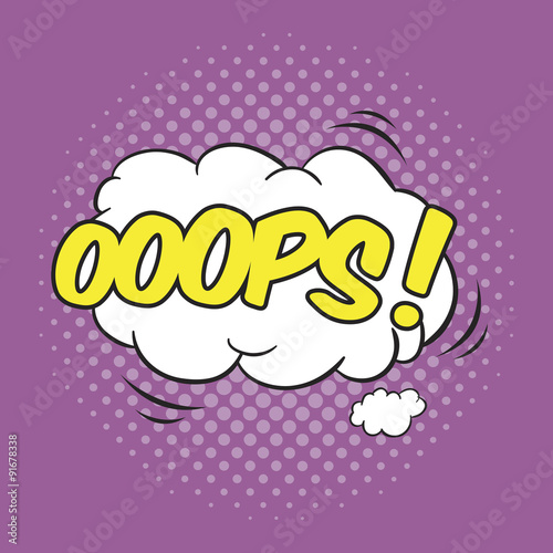 OOPS! Wording Sound Effect for Comic Speech Bubble
