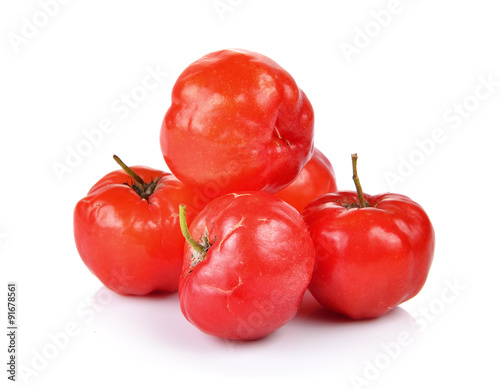 Ripe thai cherry on white background
