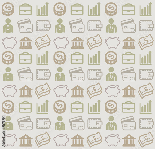 vector seamless pattern with business and money icons