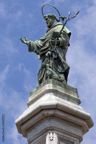 Statue of San Domenico in Naples  Italy
