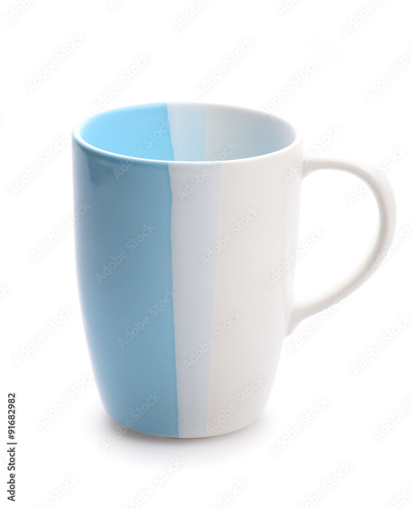 usual blue cup isolated on white background