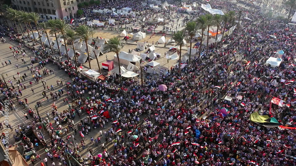 Crowds gather in Cairo, Egypt.