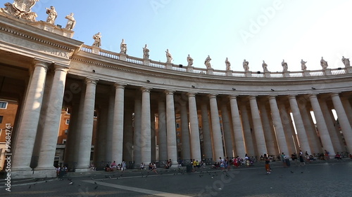 Pan Shot Tourist Visiting St.Peter's Square at Vatican City photo