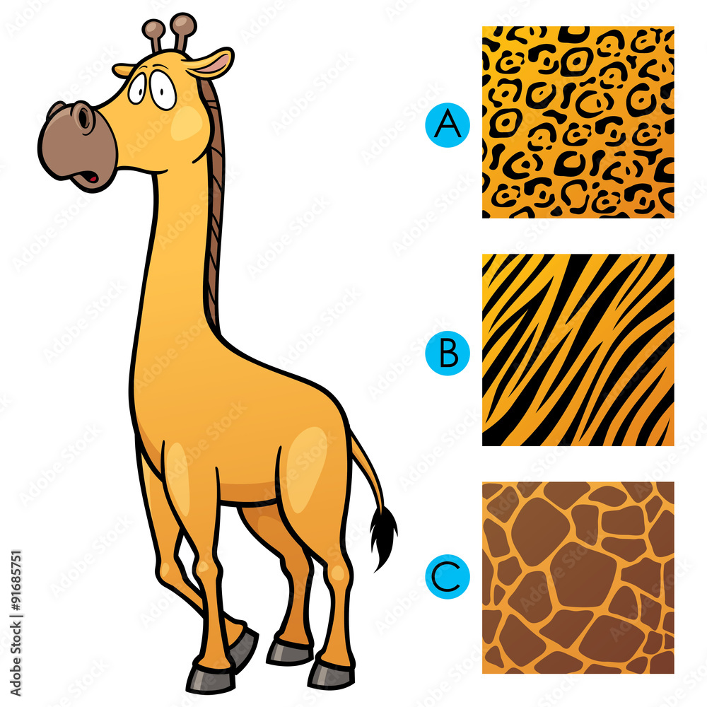 Fototapeta premium Vector Illustration of Education game make the choice skin matching