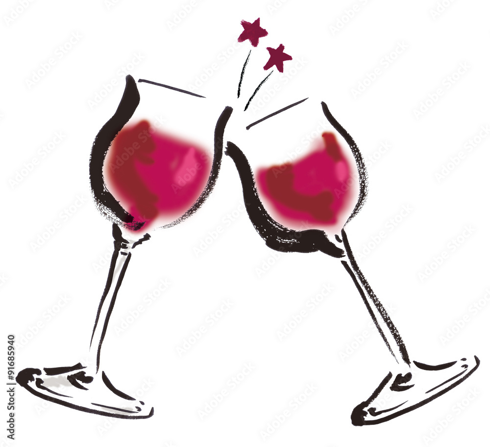 ワイン 乾杯 Stock Illustration Adobe Stock