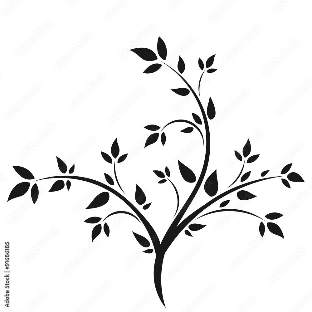Abstract illustration - silhouette of a young tree