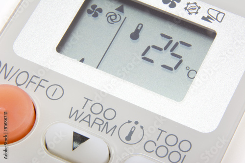 Set temperature at 25 degree on remote control air condition