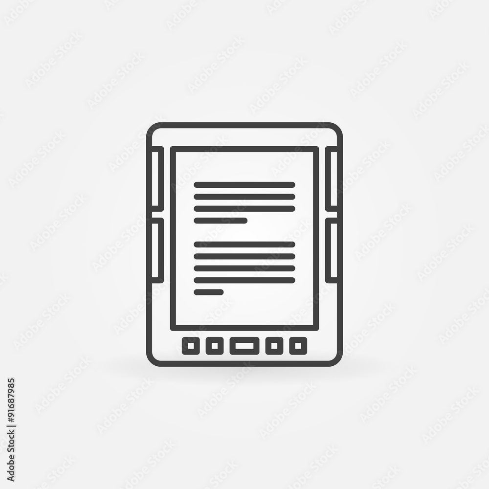 E-Book reader linear icon E-Book reader linear icon
