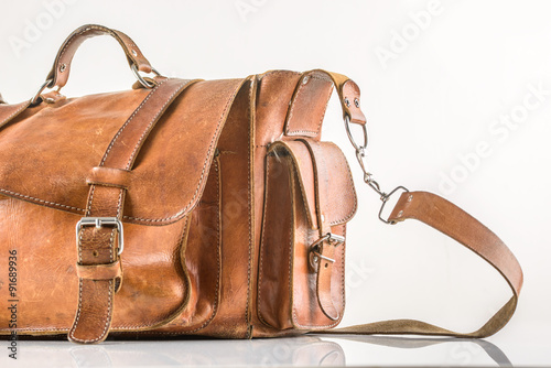 Bag on wooden background 