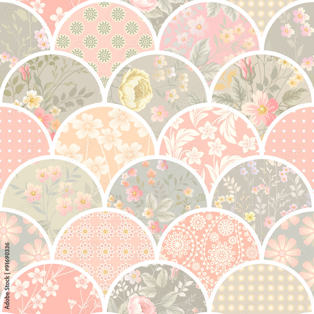 seamless patchwork pattern with flowers seamless patchwork pattern with flowers